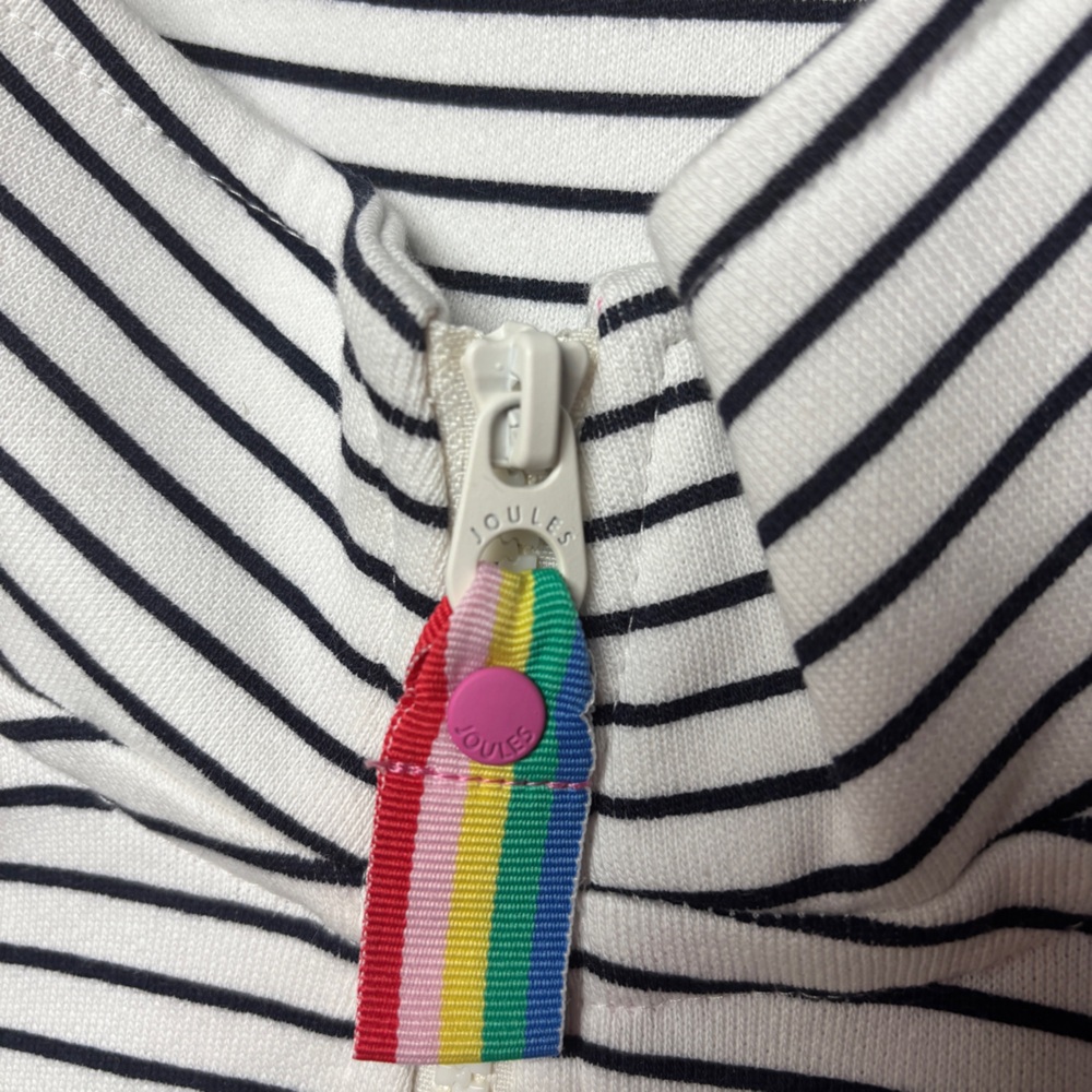 Pip Print Womens Casual Half Zip Sweatshirt - Rainbow Bees Stripe Size 8 - Picture 6 of 10